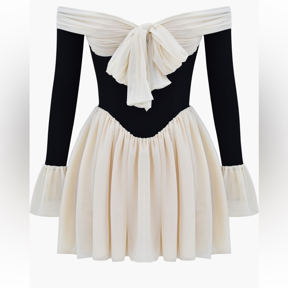 House of CB alana strapless long sleeve mini dresss